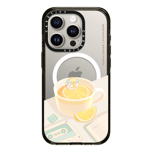 Muffin Corner x CASETiFY iPhone 15 Pro ケース ブラック インパクトケース MagSafe対応 Lemon Lo-fi by Muffin Corner