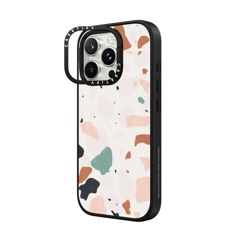 Impact Ring Stand iPhone 16 Pro Max Case MagSafe Compatible - Terrazzo with Opaque Background