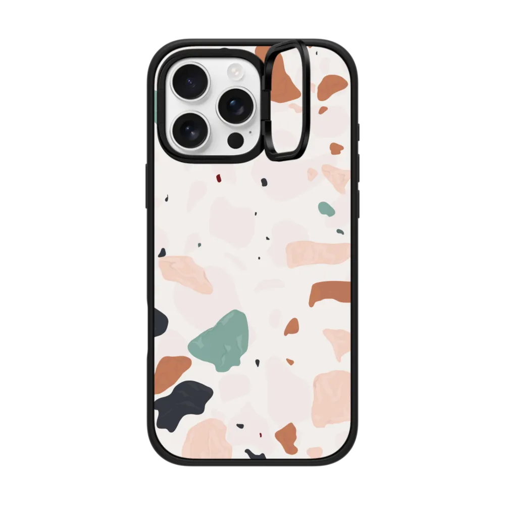 Impact Ring Stand iPhone 16 Pro Max Case MagSafe Compatible - Terrazzo with Opaque Background