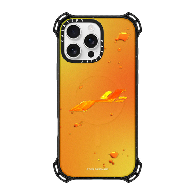 CASETiFY iPhone 16 Pro Max ケース ブラック バウンスケース YANGI Vibrant Neon Orange Case yangi official