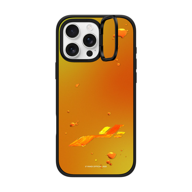 CASETiFY iPhone 16 Pro Max ケース マットブラック インパクトリングスタンドケース MagSafe対応 YANGI Vibrant Neon Orange Case yangi official