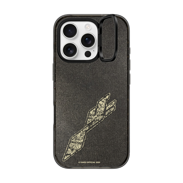 CASETiFY iPhone 16 Pro ケース ブラック インパクトリングスタンドケース MagSafe対応 YANGI Faded Hoodie Case yangi official