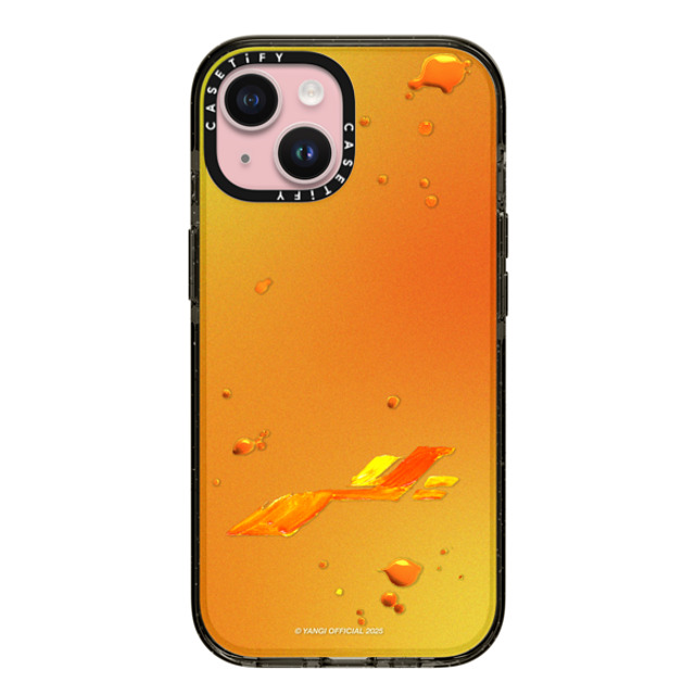 CASETiFY iPhone 15 ケース ブラック インパクトケース YANGI Vibrant Neon Orange Case yangi official