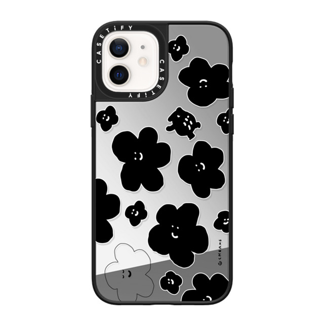 Cherng x CASETiFY iPhone 12 Case Animal,Cartoon Silver on Black ミラーケース MagSafe対応 FLOWER MO (V2) Mother's Day Cherng x CASETiFY iPhone 12 Case Animal,Cartoon Silver on Black ミラーケース MagSafe対応 FLOWER MO (V2) Mother's Day