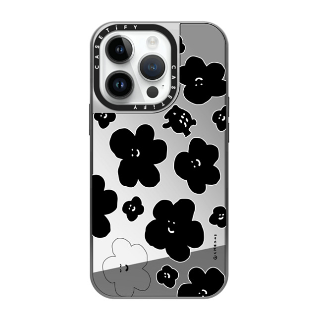Cherng x CASETiFY iPhone 14 Pro Case Animal,Cartoon シルバー (シルバーバンパー) ミラーケース MagSafe対応 FLOWER MO (V2) Mother's Day Cherng x CASETiFY iPhone 14 Pro Case Animal,Cartoon シルバー (シルバーバンパー) ミラーケース MagSafe対応 FLOWER MO (V2) Mother's Day