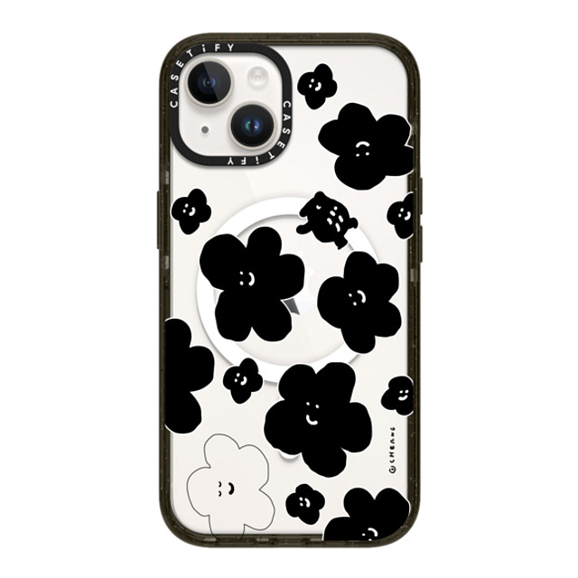 Cherng x CASETiFY iPhone 14 ケース ブラック インパクトケース MagSafe対応 FLOWER MO (V2)