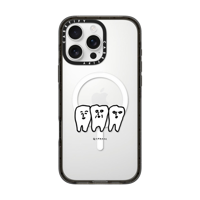 Cherng x CASETiFY iPhone 16 Pro Max ケース Animal,Cartoon ブラック インパクトケース MagSafe対応 TEETH Father's Day Cherng x CASETiFY iPhone 16 Pro Max ケース Animal,Cartoon ブラック インパクトケース MagSafe対応 TEETH Father's Day