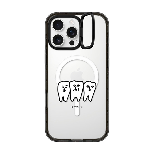 Cherng x CASETiFY iPhone 16 Pro Max ケース Animal,Cartoon ブラック インパクトリングスタンドケース MagSafe対応 TEETH Father's Day Cherng x CASETiFY iPhone 16 Pro Max ケース Animal,Cartoon ブラック インパクトリングスタンドケース MagSafe対応 TEETH Father's Day