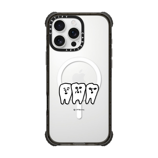 Cherng x CASETiFY iPhone 16 Pro Max ケース Animal,Cartoon ブラック ウルトラ インパクトケース MagSafe 対応 TEETH Father's Day Cherng x CASETiFY iPhone 16 Pro Max ケース Animal,Cartoon ブラック ウルトラ インパクトケース MagSafe 対応 TEETH Father's Day