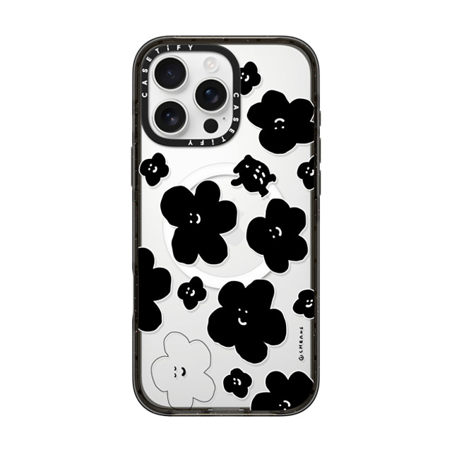 Cherng x CASETiFY iPhone 16 Pro Max ケース ブラック インパクトケース MagSafe対応 FLOWER MO (V2)