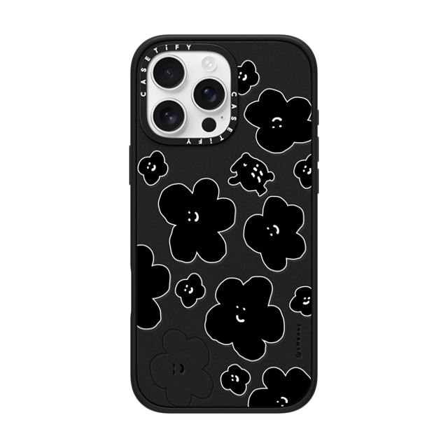 Cherng x CASETiFY iPhone 16 Pro Max ケース マットブラック インパクトケース MagSafe対応 FLOWER MO (V2)