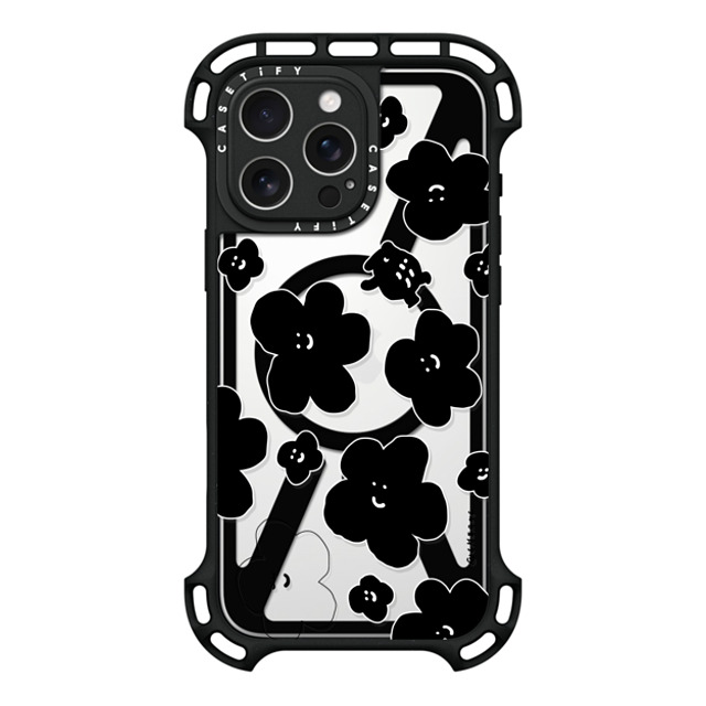 Cherng x CASETiFY iPhone 16 Pro Max ケース ブラック ウルトラ バウンスケース MagSafe対応 FLOWER MO (V2)