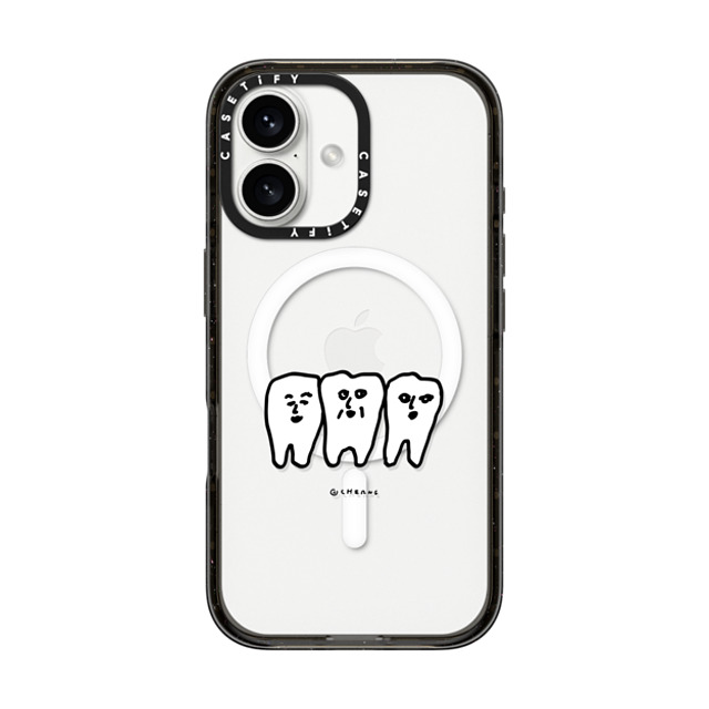 Cherng x CASETiFY iPhone 16 ケース Animal,Cartoon ブラック インパクトケース MagSafe対応 TEETH Father's Day Cherng x CASETiFY iPhone 16 ケース Animal,Cartoon ブラック インパクトケース MagSafe対応 TEETH Father's Day
