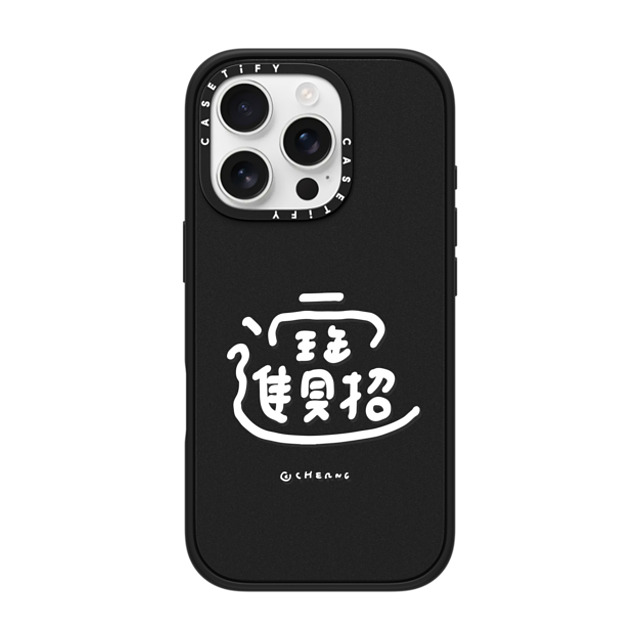 Cherng x CASETiFY iPhone 16 Pro ケース マットブラック インパクトケース MagSafe対応 Fortune