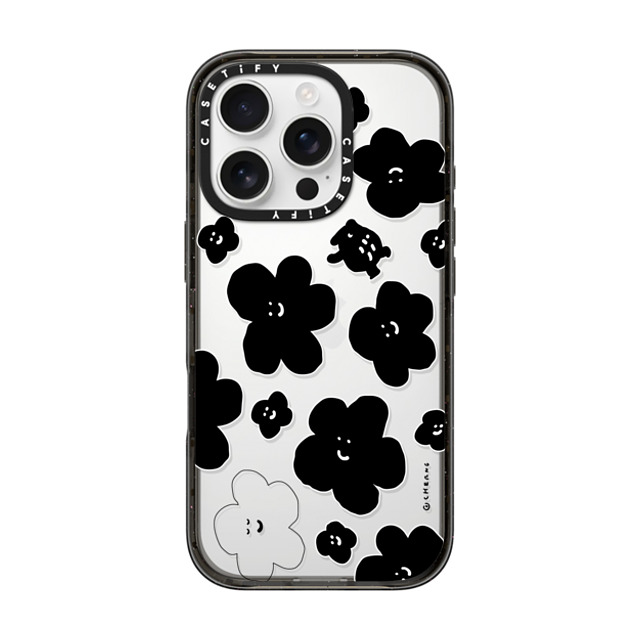 Cherng x CASETiFY iPhone 16 Pro ケース ブラック インパクトケース FLOWER MO (V2)