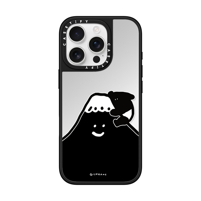 Cherng x CASETiFY iPhone 16 Pro ケース Silver on Black ミラーケース MagSafe対応 LAIMO FUJI