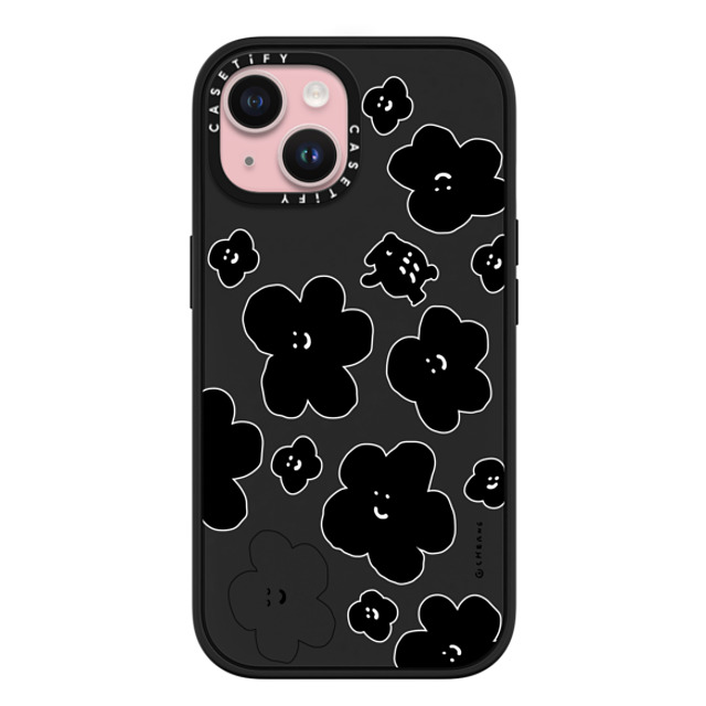 Cherng x CASETiFY iPhone 15 ケース マットブラック インパクトケース MagSafe対応 FLOWER MO (V2)