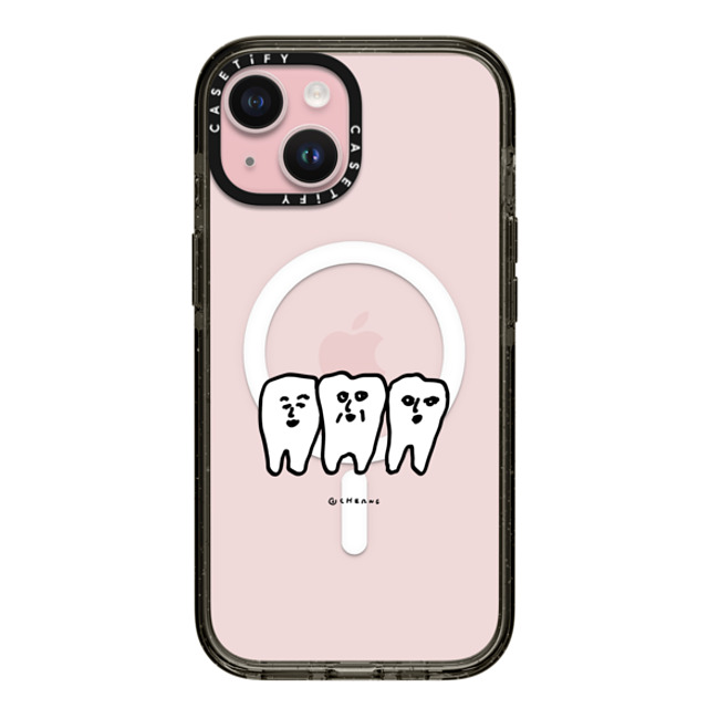 Cherng x CASETiFY iPhone 15 ケース Animal,Cartoon ブラック インパクトケース MagSafe対応 TEETH Father's Day Cherng x CASETiFY iPhone 15 ケース Animal,Cartoon ブラック インパクトケース MagSafe対応 TEETH Father's Day
