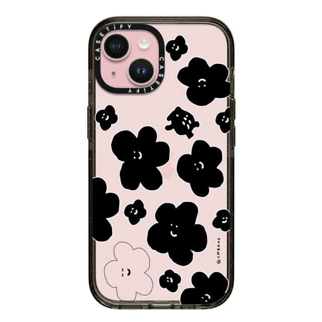 Cherng x CASETiFY iPhone 15 ケース ブラック インパクトケース FLOWER MO (V2)