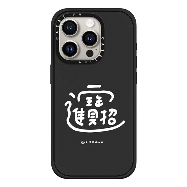 Cherng x CASETiFY iPhone 15 Pro ケース マットブラック インパクトケース MagSafe対応 Fortune