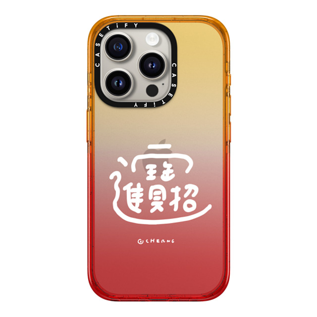 Cherng x CASETiFY iPhone 15 Pro ケース Animal,Cartoon Peach Haze インパクトケース Fortune