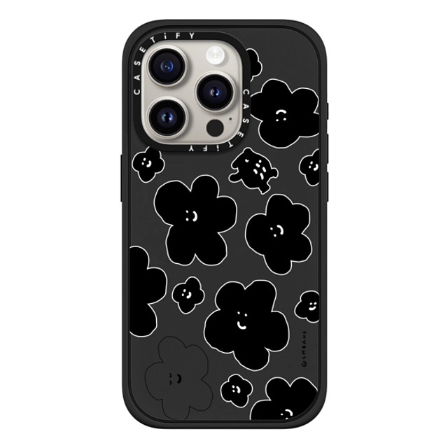 Cherng x CASETiFY iPhone 15 Pro ケース マットブラック インパクトケース MagSafe対応 FLOWER MO (V2)