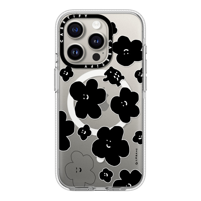 Cherng x CASETiFY iPhone 15 Pro ケース クリア クリア ケース MagSafe対応 FLOWER MO (V2)