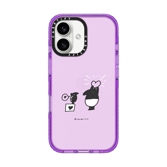 Cherng x CASETiFY iPhone 16 ケース パープル インパクトケース GIVE YOU MY HEART