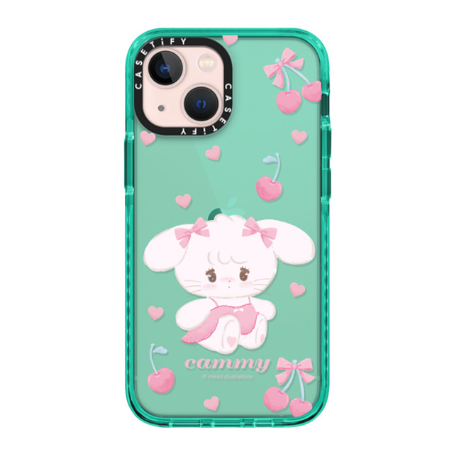 mikko illustrations x CASETiFY iPhone 13 Mini ケース ティール インパクトケース cammy cherry