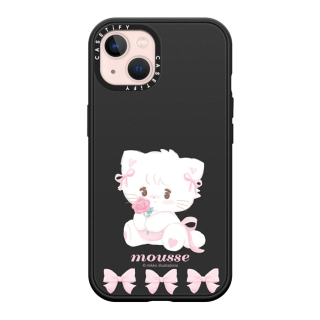 mikko illustrations x CASETiFY iPhone 13 ケース マットブラック インパクトケース MagSafe対応 mousse ribbon