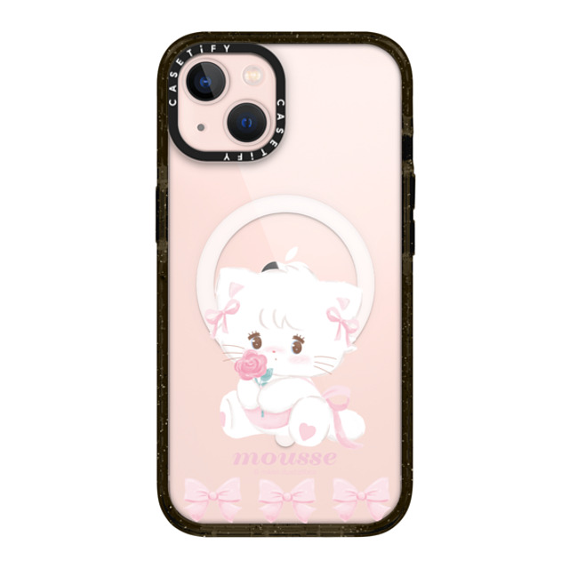 mikko illustrations x CASETiFY iPhone 13 ケース ブラック インパクトケース MagSafe対応 mousse ribbon