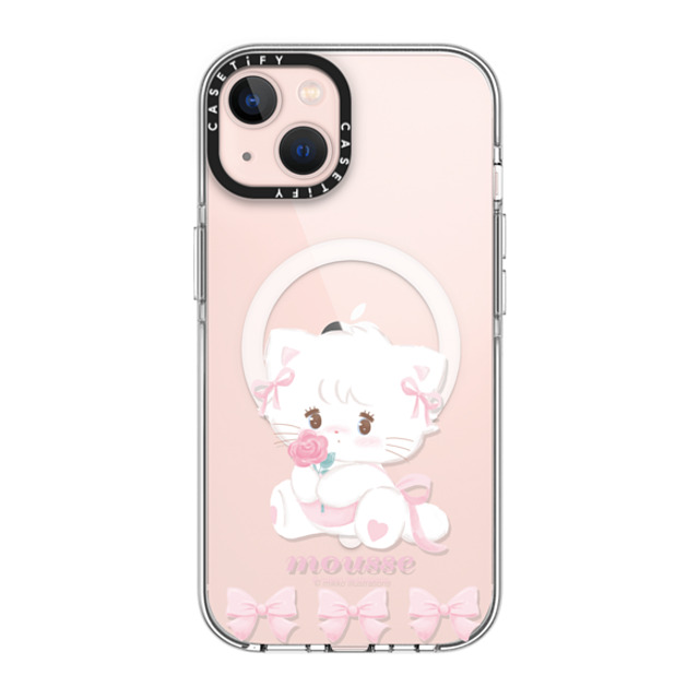 mikko illustrations x CASETiFY iPhone 13 ケース クリア クリア ケース MagSafe対応 mousse ribbon