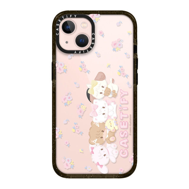 mikko illustrations x CASETiFY iPhone 13 ケース ブラック インパクトケース 花