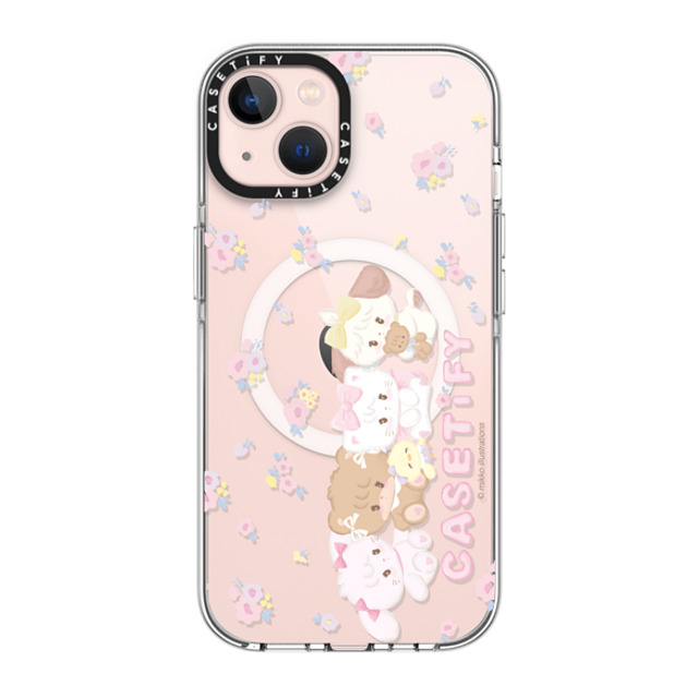 mikko illustrations x CASETiFY iPhone 13 ケース クリア クリア ケース MagSafe対応 花