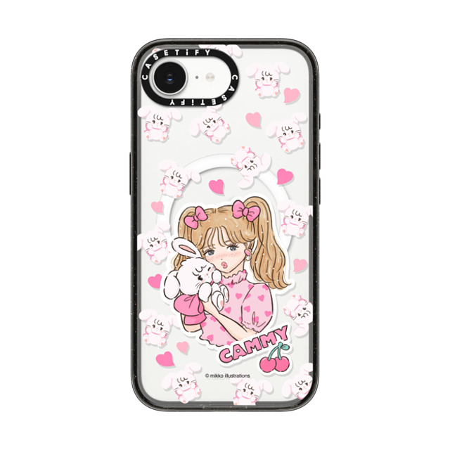 mikko illustrations x CASETiFY iPhone 16e ケース Bunny,Animal ブラック インパクトケース MagSafe対応 cammy & girl Back to School mikko illustrations x CASETiFY iPhone 16e ケース Bunny,Animal ブラック インパクトケース MagSafe対応 cammy & girl Back to School
