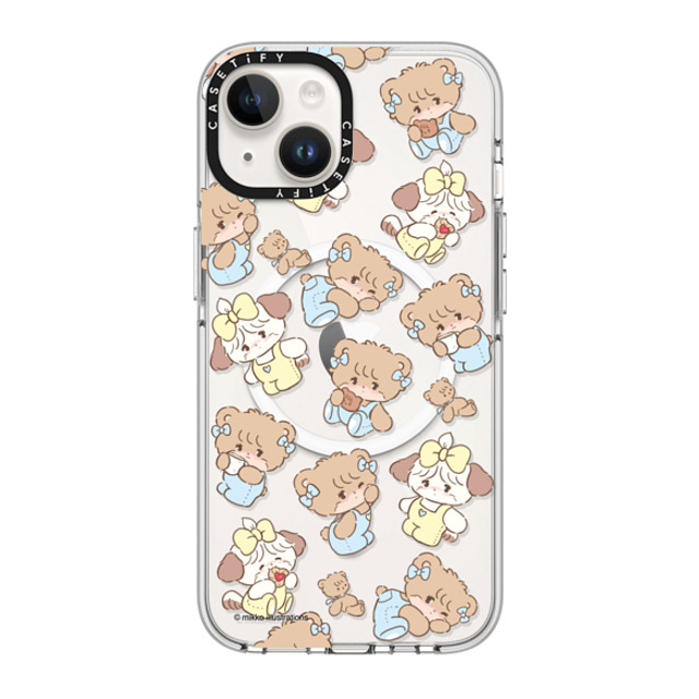mikko illustrations x CASETiFY iPhone 14 Case Clear Clear Case MagSafe Compatible souffle & latte pattern mikko illustrations x CASETiFY iPhone 14 Case Clear Clear Case MagSafe Compatible souffle & latte pattern
