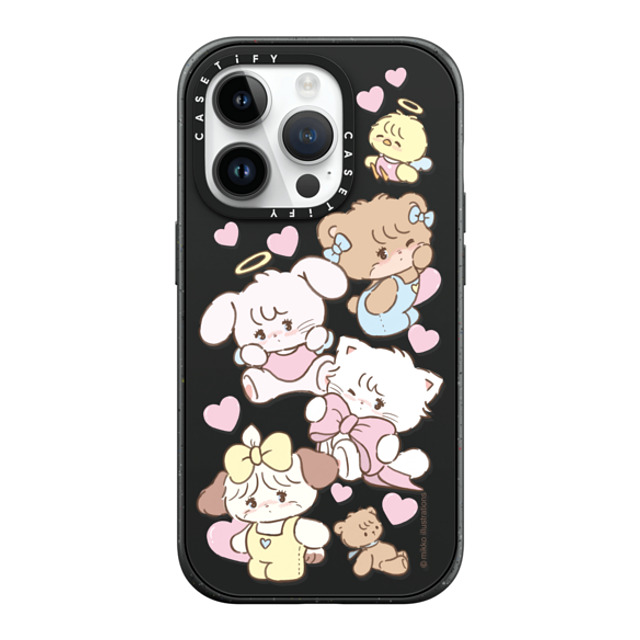 mikko illustrations x CASETiFY iPhone 14 Pro ケース マットブラック インパクトケース MagSafe対応 mikko characters