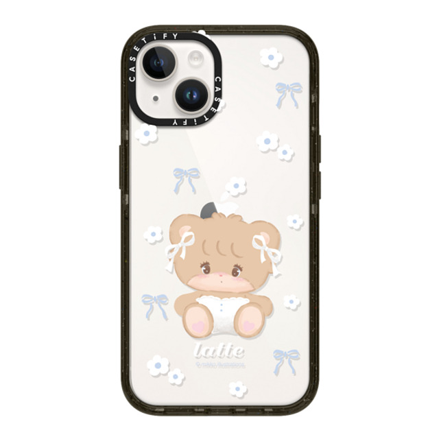 mikko illustrations x CASETiFY iPhone 14 ケース ブラック インパクトケース latte ribbon