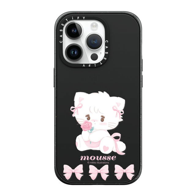 mikko illustrations x CASETiFY iPhone 14 Pro ケース マットブラック インパクトケース MagSafe対応 mousse ribbon