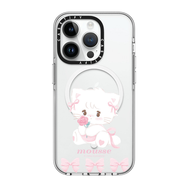 mikko illustrations x CASETiFY iPhone 14 Pro ケース クリア クリア ケース MagSafe対応 mousse ribbon