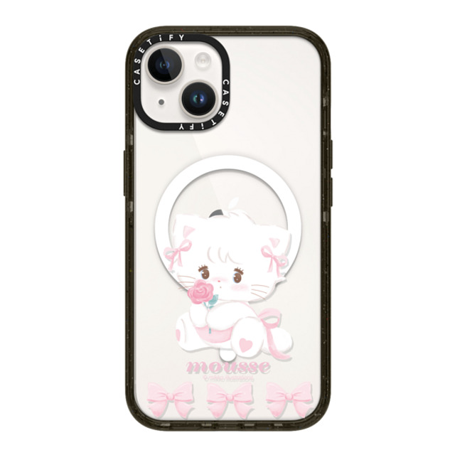 mikko illustrations x CASETiFY iPhone 14 ケース ブラック インパクトケース MagSafe対応 mousse ribbon