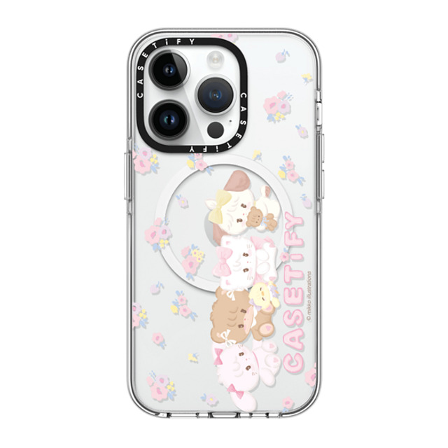 mikko illustrations x CASETiFY iPhone 14 Pro ケース クリア クリア ケース MagSafe対応 花