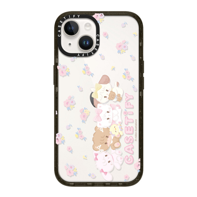 mikko illustrations x CASETiFY iPhone 14 ケース ブラック インパクトケース 花