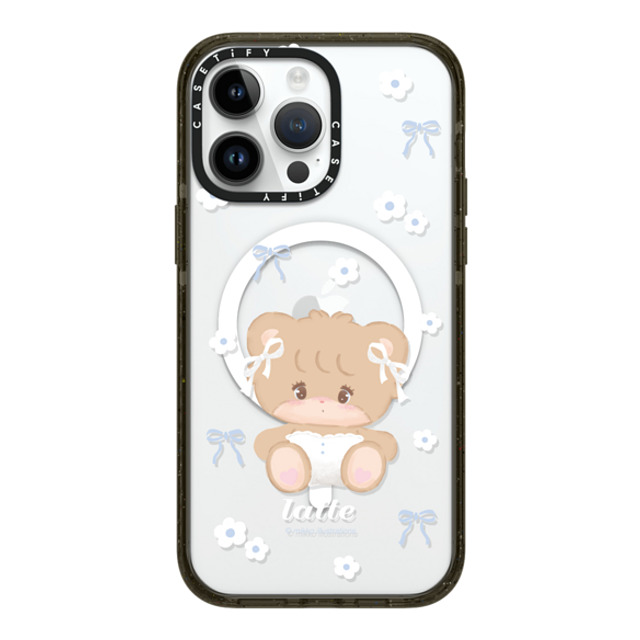 mikko illustrations x CASETiFY iPhone 14 Pro Max ケース ブラック インパクトケース MagSafe対応 latte ribbon