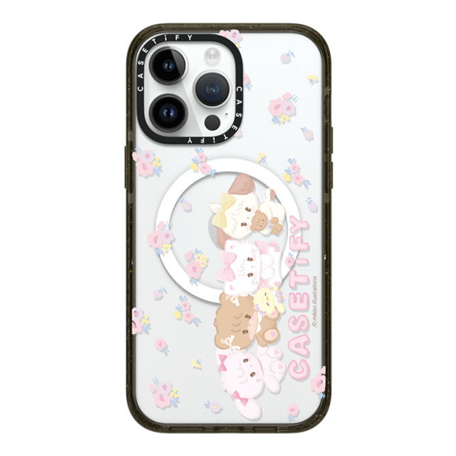 mikko illustrations x CASETiFY iPhone 14 Pro Max ケース ブラック インパクトケース MagSafe対応 花