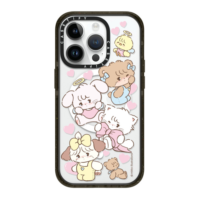 mikko illustrations x CASETiFY iPhone 14 Pro ケース ブラック インパクトケース MagSafe対応 mikko characters