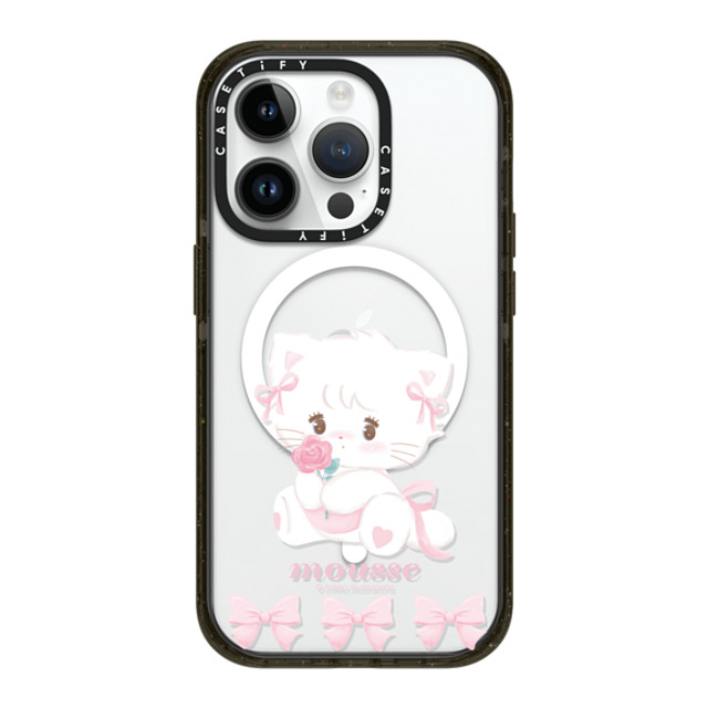 mikko illustrations x CASETiFY iPhone 14 Pro ケース ブラック インパクトケース MagSafe対応 mousse ribbon