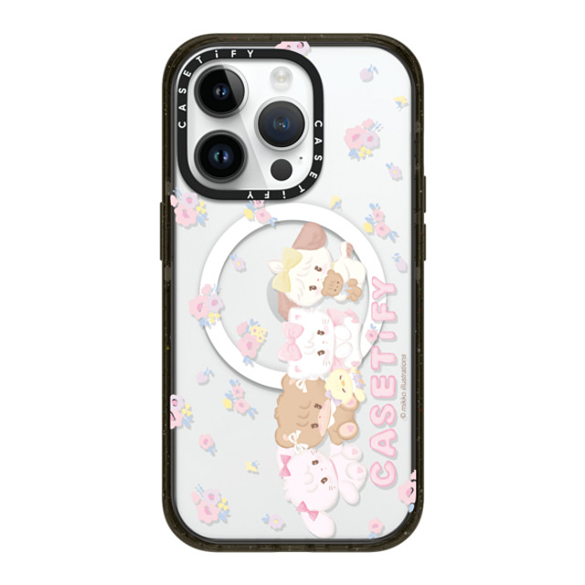 mikko illustrations x CASETiFY iPhone 14 Pro ケース ブラック インパクトケース MagSafe対応 花