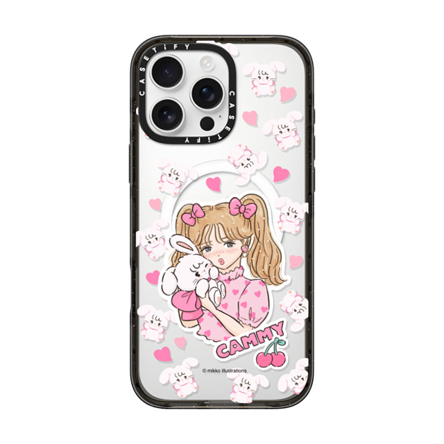 mikko illustrations x CASETiFY iPhone 16 Pro Max ケース Bunny,Animal ブラック インパクトケース MagSafe対応 cammy & girl Father's Day mikko illustrations x CASETiFY iPhone 16 Pro Max ケース Bunny,Animal ブラック インパクトケース MagSafe対応 cammy & girl Father's Day