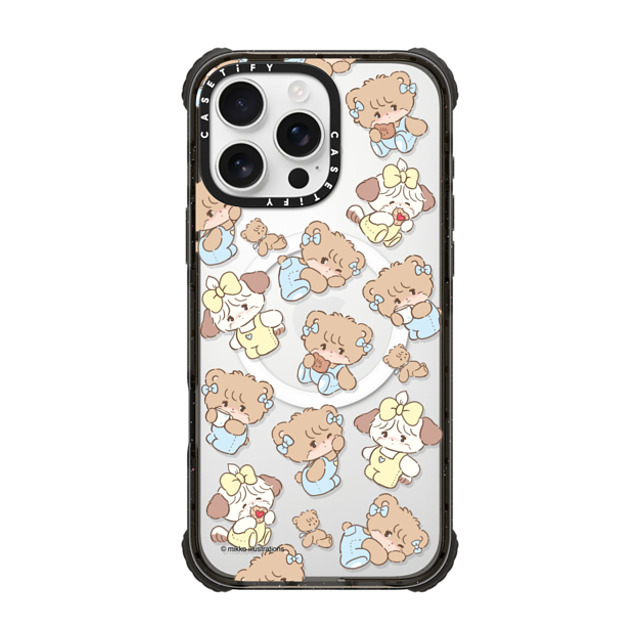 mikko illustrations x CASETiFY iPhone 16 Pro Max Case Black ウルトラ インパクトケース MagSafe 対応 souffle & latte pattern mikko illustrations x CASETiFY iPhone 16 Pro Max Case Black ウルトラ インパクトケース MagSafe 対応 souffle & latte pattern